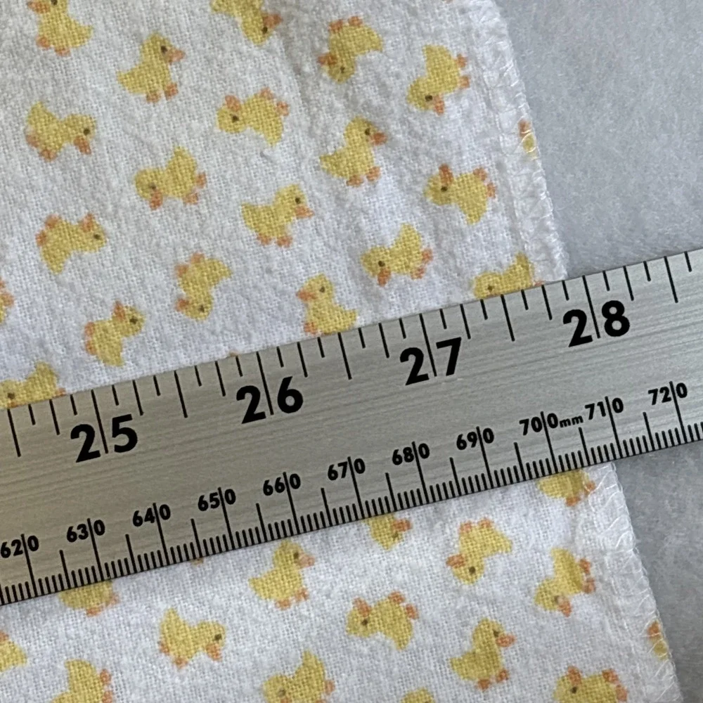 Vintage Baby Receiving Blankets Nursery Decor Pink Flowers,Yellow Ducks Lot of 2